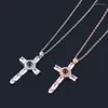 Pendant Necklaces Religion Christian Church Bible Projection Cross Necklace Prayer 100 Languages I Love You Choker For Women Girls Jewelry