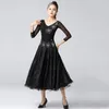 Vestido de dança de salão de salão 2023 vestido de dança preta de dança moderna figurino feminino vestidos de valsa de valsa