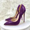 Klänningskor Heelgoo Purple Effect Women Pointy Toe Inside Cut High Heel Shoes Large Size 44 45 Sexig Fashion Stiletto Pumps 231101