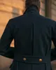 Мужские костюмы Блейзеры Винтажное черное шерстяное пальто в английском стиле Мужское толстое пальто с карманом на заказ с лацканами Повседневное зимнее теплое 231031