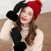 Fünf-Finger-Handschuhe Weibliche Faux-Rabit-Pelz-Wildleder-Leder-Touchscreen-Fahrhandschuh-Winter-warmer Plüsch-dicke Stickerei-voller Finger-Fahrrad-Handschuh H92 231101