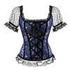 Femmes Shapers Sexy Gothique Princesse Costume Manches Courtes À Lacets Corset Bustier Top Désossé Taille Formateur Lingerie Overbust Corsets Corps