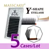 رموش كاذبة 5Case/Lot Wholesale Premium 8-15mm Mix Mix Lashes Yy Korea PBT Materials Matte Black Y Extensions for Lash Artist 231031