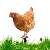 Trädgårdsdekorationer kycklingdekor Akryl höna skulptur Grundpluggstång Stakes Simulering för trädgårdsgräsmatta och gård