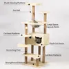 153 cm 60,23 tum lyxigt modernt plysch katt trädtorn klättring husdjur skrapa hus inlägg trä stora rymdkapsel kattlägenhet