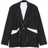 Costumes pour hommes, costume du printemps 2023, manteau avec Logo Original, conception Flash, couture Yamamoto, ample, noir et blanc