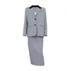 Two Piece Dress 2023 Fall Women Houndstooth Blazer Suit Sets Turn-down Collar Blazers Tops And Pencil Skirts Femme High Street Outfit