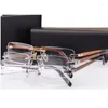 Occhiali da sole cornici di occhiali senza gamba in legno leggero telaio per uomini 56-17-140 occhiali da prescrizione di occhiali rettangolari in titanio