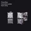 Starsgem Classic and Simple Pt950 Princess Cut 5.5*5.5mm Moissanite Diamond Stud