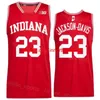 Colégio Hoosiers Jerseys de basquete 23 Trayce Jackson-Davis 1 Jalen Hood-Schifino 0 Xavier Johnson 25 Race Thompson 12 Miller Kopp Trey Galloway