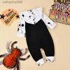 Combinaisons Halloween bébé vêtements nouveau-né infantile bébé fille garçon barboteuse à manches longues sweats à capuche coton lettre imprimer cauchemar combinaison L231101