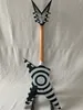 Guitarra eléctrica modelo Dimebag Signature personalizada de alta gama, Bullseye negra/gris plateada