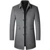 Herenwol mengsels Tweed Jacket wol overjas lange mouwen Trench Coats Stijlvolle elegante pocket winter slanke vier knoppen dagelijkse zaken casual 231101