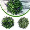 Flores decorativas Topiary Artificial Flor Boxwood pendurado redondo lavanda Faux Tree Decor Basket Bouquet Half Party Party