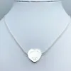 Ny 100% 925 Sterling Silver Necklace Fashion T Halsband Designer Jewelry Blue Heart Pendant Tag Halsband för kvinnors fest Bröllopspresent Return To Love Wholesale