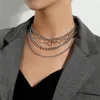 Kettingen Punk Hollow Heart Multi Layered Necklace 2023 Mode Dikke ketting Kettingen voor vrouwen Party Gift Bijoux Statement Sieraden