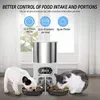 Alimentadores de tigelas para gatos ATUBAN Alimentador automático de aço inoxidável cronometrado dispensador de comida para cães para 2 animais de estimação com divisor de 2 vias 231031