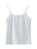 Damestanks Camis PUWD Casual vrouwen Blue Stripe Tank Summer Fashion Ladies Falsie Slim Print Patchwork Top vrouwelijk Chic Soft Cotton Tops 230331