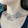 Collier en argent Sterling 100% véritable avec fleurs, tendance, pour femmes, fête de mariée, ras du cou, bijoux, cadeau d'anniversaire, 925