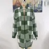 Damen Jacken Mantel Lose Plaid Kontrast Strickjacke Mode Kleidung Pullover für Frauen Mädchen Mäntel Klassische Jacke S ~ 2XL 231031