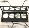 Lagringsflaskor 2023 100st DIY Black 4 Round Eyeshadow Lipstick Cosmetic Emmet Powder Makeup Box Grid Packing Case Palette