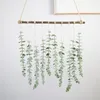 Fleurs décoratives 1 pcs Feuilles D'eucalyptus Artificielles Rotin Maison Mur Porte Suspendue Décoration Fête Bienvenue Décor Accessoires Faux Plante Vigne