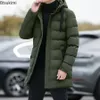 Wolmengsels voor heren 2023 Warme winterjassen voor heren Met capuchon Casual Lange donsjassen Dikkere warme parka's Heren Uitloper Winterjassen Slim Fit jassen 231101