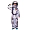 Cosplay Slailify Silver Spaceman Tumpsuit Boys Costume astronauta dla dzieci Halloween Cosplay Pilot Pilot Party Party Fancy Sukienka 230331