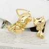 Collana Orecchini Set Gioielli placcati oro Ciondolo leopardo Moda Africano Grande braccialetto Anello Dubai Party Women