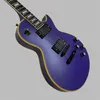 Migliore chitarra elettrica personalizzata, hardware nero, colore viola in raso, tastiera in mogano, spedizione gratuita