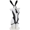 Ani Bunny Girl Leather Zipper Bodysuit Hairball Tail Anime Maid Uniform Women Backless Rabbit Jumpsuit Outfit Costume Cosplay cosplay