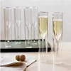4pcs de parede dupla de parede de vidro de champanhe flautas de champanhe sem cais de vinhos de vinhos de bolhas tulipa de cálice cupleta