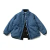 Мужские куртки Японский Cityboy со свободными рукавами, джинсовое хлопковое пальто из стираного денима, мужская и женская однотонная стеганая синяя куртка 231031