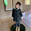 Giacche Cappotto in pelle per bambina con peluche Giacca da ragazza per motocicletta moda autunnale per bambini