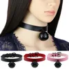 Choker Zimno Goth skóra czarne duże dzwonki wisiorek punkowy gotycki hajuku naszyjniki biżuterii dla kobiet seksowne akcesoria kołnierza prezenty