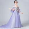 Meisjesjurken Bloemmeisjes Zeer elegante jurk Kleine tutu Off-shoulder Schoonheidsspel Lange prom School Afstudeerfeest Baljurk