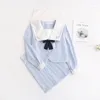 Set di abbigliamento Abito JK giapponese Colletto ricamato Uniforme scolastica da donna Costumi cosplay da marinaio alto Gonna a pieghe per ragazze studentesche