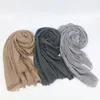 Scarves Women Cotton Linen Scarf Hijabs Solid Color Pashmina Scarves Shawls Wraps Foulard Headband 231101