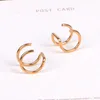 Hoop Earrings For Titanium 2 Rings Ear Cuff Clip On Cartilage Ring Fake Lip Nose Jewelry Decoration Multi-color