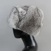 Cappelli a tesa larga Secchio Berretto di pelliccia di coniglio Uomo Inverno Genuino 100 Cappello bomber Antivento Caldi Paraorecchie Maschio Piatto Grigio Nero Russo Casquette aderente 231101