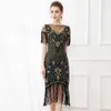 Casual Dresses Arrival Women Dress V Neck 30s Sequins 1920s Flapper Gatsby Costume Cocktail Party Evening Formal Fringe