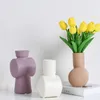 Vasi Nordic Morandi Vaso in ceramica colorata Soggiorno Desktop Disposizione dei fiori secchi Decorazione per la casa