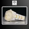 Design personalizzato e lussuoso orologio da polso hip-hop analogico con borchie in acciaio inossidabile Icedout VVS Clarity Full Moissanite Diamond