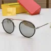 New FF0025 Fashion Women Designer Oval Flying Glasses Metal Mirror Leg Band Signature Men's Leisure Tourism Beach Sunglasses Suitable for Any Face Shape