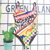 Vrouwen Kleurrijke Badmode Eendelig Badpak Letters Print Badpak Designer Ademende Strandkleding