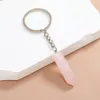 New Crystal Opal Natural Stone Hexagonal Column Shape Pendant Keychain Keyring Fashion Accessorie Gift