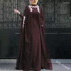 Vêtements ethniques Femmes musulmanes Abaya Kaftan Robe Cape Arabe Turquie Dubaï Robes Style Rétro Islamique Grande Taille 5XL