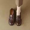 Klänningskor Spring British Retro Style Round Head Low Heel Solid Color Loafers A Slipon Comfort Womens Single 231031