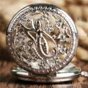Relógios de bolso oco requintado sereia colar relógio de quartzo pingente vintage algarismos árabes relógio analógico retro presentes