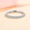 Solitärring Smyoue 18 Karat vergoldet 0,57 ct Full Enternity Ring für Damen S925 Sterling Silber passender Diamantband Hochzeitsschmuck 231031